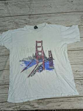 No Fear Vintage 1995 White San Francisco Bridge T-Shirt Size Large
